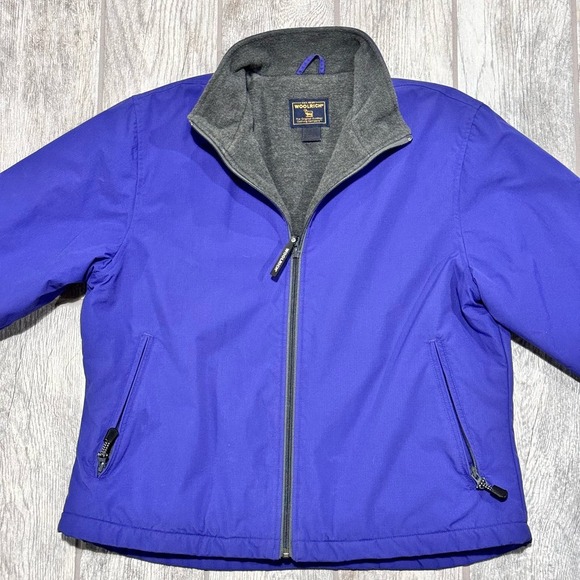 Woolrich Women’s Periwinkle Jacket Midweight Wool Blend Fleece Lining size Large - Picture 1 of 12